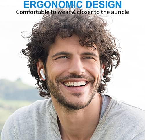 Ultra-Lightweight Bluetooth Earbuds for i Phone 16, 15 Pro Max, 14, 13, 12, 11, XR & Samsung Galaxy S25, S24, S23 Ultra – Advanced Noise-Canceling Wireless Earphones with Built-in Microphone, Ergonomic Comfort, and Quick USB-C Charging for Seamless Connectivity and Premium Sound Quality