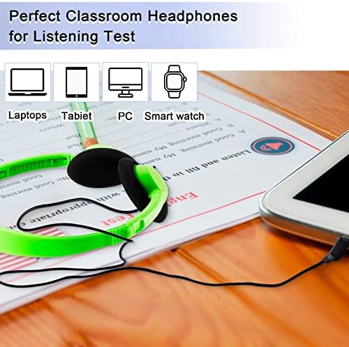 Yunsailing 30-Pack Classroom Headphones – Lightweight & Durable On-Ear Headsets with 3.5 mm Jack for Engaging Learning – Cheerful Light Yellow Color for Students and Teachers in Educational Settings
