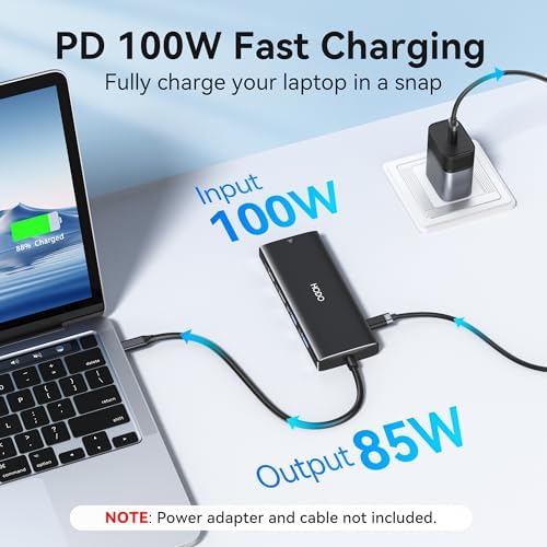 Unlock Your Mac Book’s Full Potential with the Premium 8-in-2 USB C Hub HDMI Adapter – Ultimate Thunderbolt 3 & 10 G USB Data Ports, Stunning 4 K Output, and Sleek Compact Design for 2018-2025 Mac Book Pro & Air Models – Effortless Connectivity, Fast Transfers, and Seamless Streaming for Professionals on the Go!