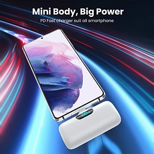 Ultra-Compact 5000 m Ah Power Bank – High-Speed USB-C Mini Portable Charger with LCD Display, Perfect for i Phone 16/15 Series & Android Devices – Lightweight Battery Pack for Travel and Daily Use, Enhanced Compatibility & Fast Charging Solutions