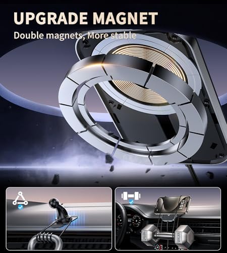 Mag Safe Car Mount Charger: 360° Rotatable Magnetic Wireless Fast Charger for i Phone 12-16 Series – Effortless Mounting & Ultimate Driving Convenience