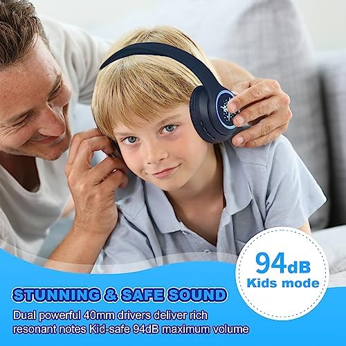 Charming Cat Ear Kids Bluetooth Headphones – Stylish Wireless On-Ear Design with Volume Limiter & LED Lights for Safe Listening – Compatible with Amazon Fire Tablets, Laptops, and More (Vibrant Pink) – Ideal for Toddlers and Young Music Lovers!