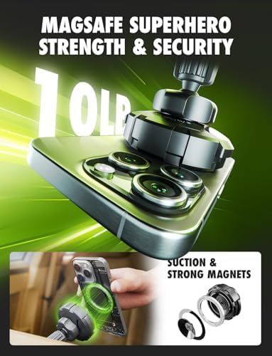 Bracketron Magnetic Car Mount for Cell Phone, MagAlign Max Car Vent Phone Mount【Strongest Magnetic+ Suction】, Vent Phone Mount for Car for iPhone 16 Pro Max 15 14 13 12 – MagSafe Car Accessories – Enhanced Compatibility and Speed