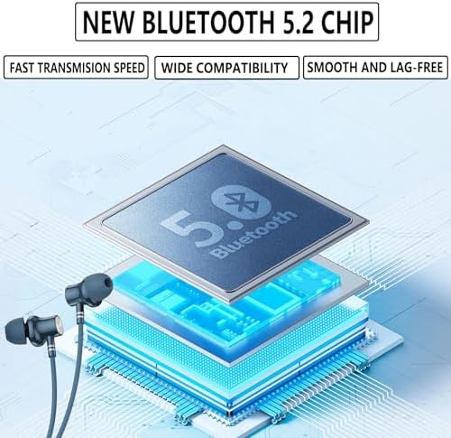 LANDIBO Bluetooth Neckband Earbuds – 35-Hour Battery Life, IPX7 Sweat-Resistant, Noise Cancelling Technology for Crystal Clear Sound – Ideal for Active Lifestyles and Hands-Free Communication – Enhanced Deep Bass Audio (Black) – Elevate Your Sound Experience