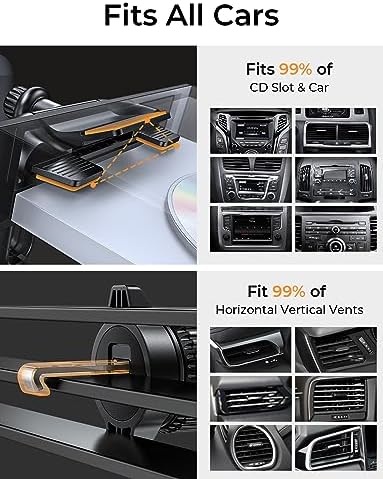 LISEN Mag Safe CD Slot Phone Mount for i Phone 15 Pro Max & Galaxy – Adjustable Magnetic Holder for Hands-Free Driving, Effortless Installation & Optimal Viewing Angle, Compatible with Mag Safe Devices, Sleek Design for Modern Interiors