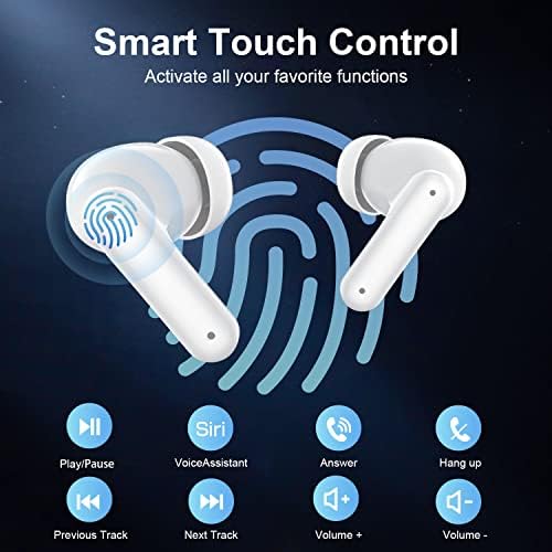 ZIUTY 2025 Wireless Earbuds – 50-Hour Playtime Bluetooth 5.3 Headphones with Deep Bass for HD Stereo Sound, IPX5 Waterproof for Active Lifestyles, Ergonomic Fit with Built-in Mic for Seamless i Phone & Android Connectivity – Elevate Your Audio Journey