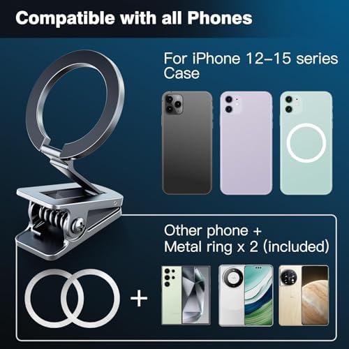 Mag Safe-Compatible Magnetic Phone Holder – Ultimate Hands-Free Car Mount for i Phone 15/14/13/12 Pro Max & Universal Smartphones – Adjustable Clamp for Optimal Viewing & Enhanced Grip – Seamless Navigation & Safe Media Control in Any Vehicle