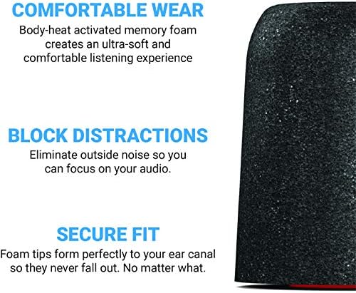 Upgrade Your Shure Earphones with Comply Memory Foam Replacement Ear Tips | Exceptional Noise Isolation & All-Day Comfort | Medium Black (3 Pairs) – Ultimate Fit and Compatibility for Enhanced Audio Experience
