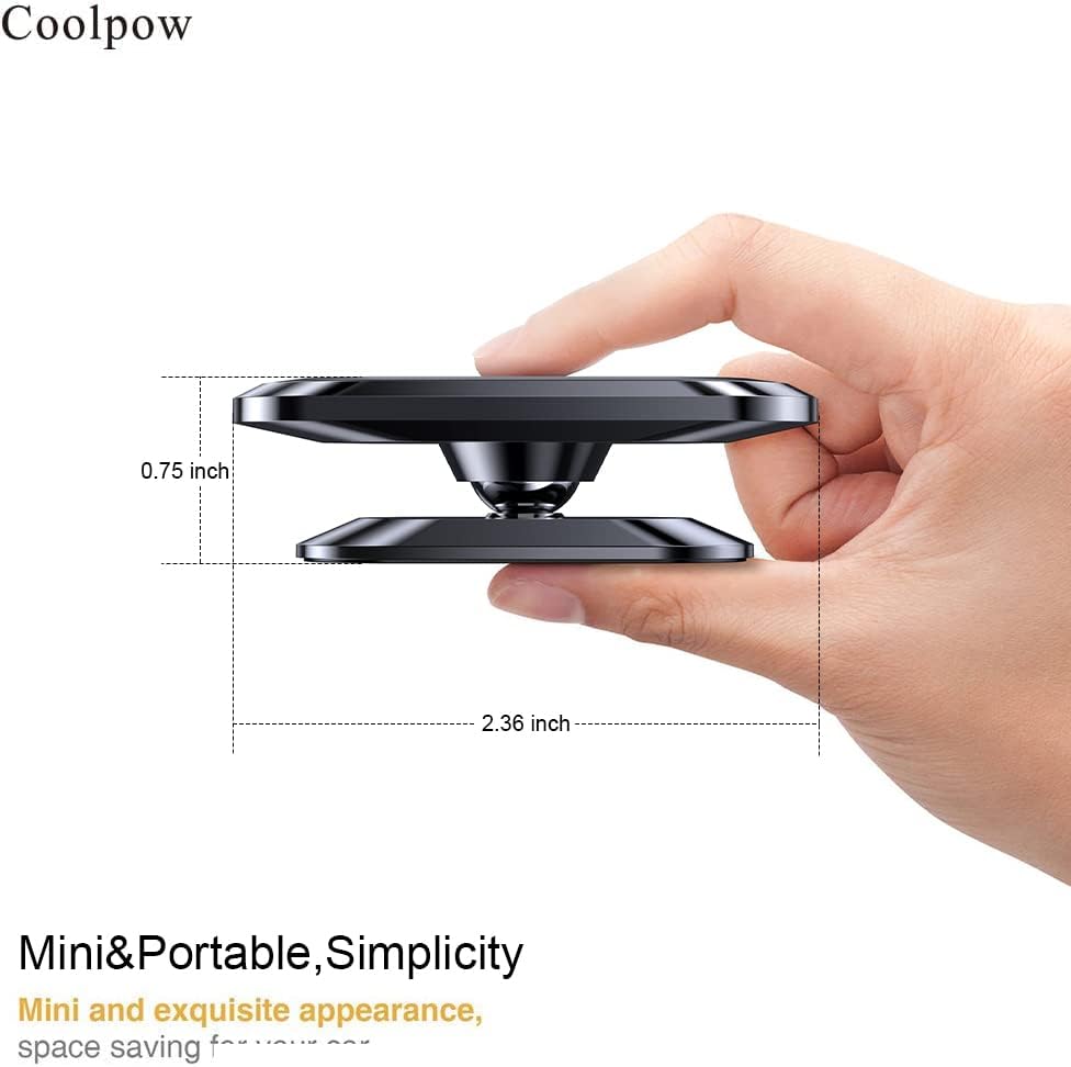 2-Pack Magnetic Car Phone Holder – Ultimate Dashboard Mount with Strong Magnet for i Phone & Samsung – Secure Phone Grip with 4 Metal Plates for Enhanced Compatibility & 360-Degree Rotation – Effortless Installation & Stylish Design for Safe Driving