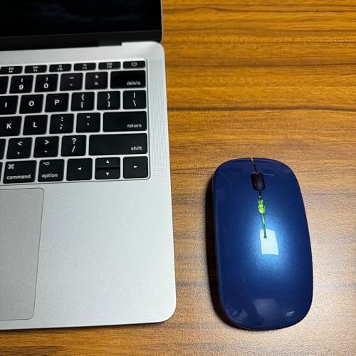Sleek Bluetooth Wireless Mouse for Mac, Windows & i Pad – Ergonomic Design, High-Precision Navigation, Rechargeable & Dual-Mode Compatibility (Gray & Black) – Elevate Your Productivity with Clutter-Free Connectivity