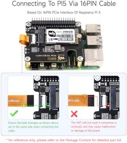 Boost Your Raspberry Pi 5’s Performance with Waveshare PCIe to M.2 Adapter – Unlock High-Speed NVMe SSD Storage and Enhanced Data Transfer, Includes SK-NVME 2242 128 G Solid State Drive for Ultimate Compatibility and Efficiency