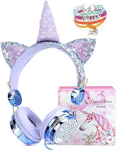 Magical Unicorn Over-Ear Headphones for Kids – Adjustable Wired Headset with Built-In Mic, Exceptional Sound Quality for School and Play – Ideal Gift for Girls and Teens’ Audio Adventures