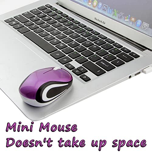 Charming Wireless Mini Mouse – Adorable Portable USB Optical Mouse for Laptops and Kids – Compact 1000 DPI Cordless Design in Fun Purple – Ideal Travel Companion and Perfect Gift for Young Tech Enthusiasts