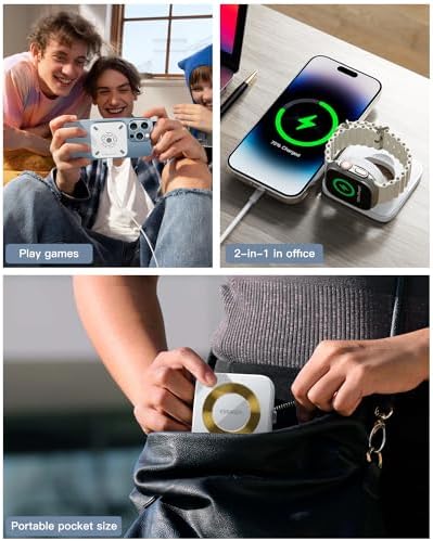 Magnetic 3-in-1 Detachable Wireless Charging Station for Apple Devices – Fast Charging Solution for i Phone 15/14/13/12, Air Pods Pro/2/3, and Apple Watch – Space-Saving, Portable Design for Effortless Device Management