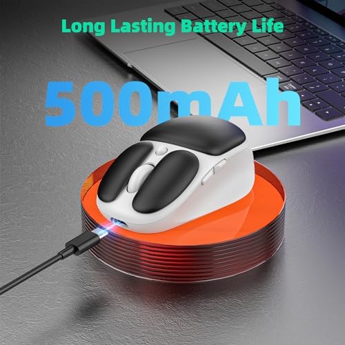 TMICE W2 Bluetooth 5.0 Wireless Mouse & Earphone Combo – Ergonomic Design with 5 Adjustable DPI Settings, Up to 60 Hours Battery Life, Sleek Black Finish for Enhanced Productivity and Seamless Connectivity