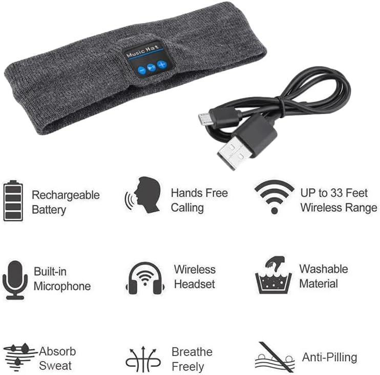 Wireless Bluetooth Sleep Headband Headphones – Ultra-Thin HD Speakers for Comfort and Quality Sleep, Perfect for Meditation, Travel, and Active Lifestyles – Enhance Your Sleep and Focus with Premium Sound