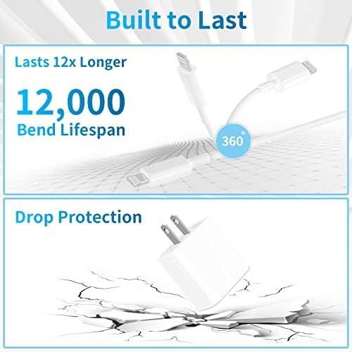 Power Up Your Devices: Premium Dual 20 W USB-C Wall Chargers with 10 FT Lightning Cable for i Phone & i Pad – Rapid Charging Solution for i Phone 14/13/12/11 Pro/Pro Max/XS/XR/SE/8 – Perfect for Home and On-the-Go Efficiency