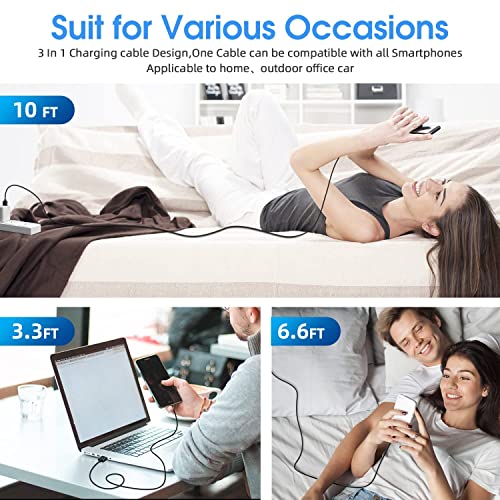 Revolutionize Your Charging with the Magnetic 540° Rotation Cable Set – 7-Piece Bundle Featuring 1.6 ft, 3.3 ft (2), 6.6 ft (2), and 10 ft (2) Lengths – Universal Compatibility with Micro USB, Type C, and i Devices for Fast, Efficient Charging – Durable, Hassle-Free Magnetic Connection for One-Handed Use – Perfect for Home, Car, or Travel Charging Solutions