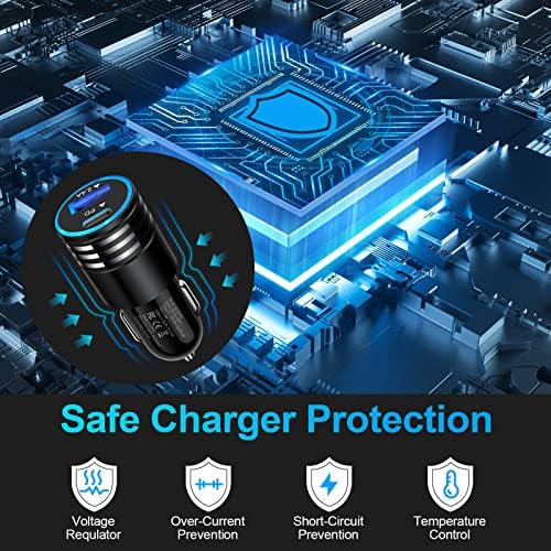 Super Fast Type C Car Charger with 6 ft USB-C to C Cable – Ultimate Compatibility for i Phone 16, Samsung Galaxy S25/S24 FE & More – Rapid Power Delivery for On-the-Go Charging Convenience