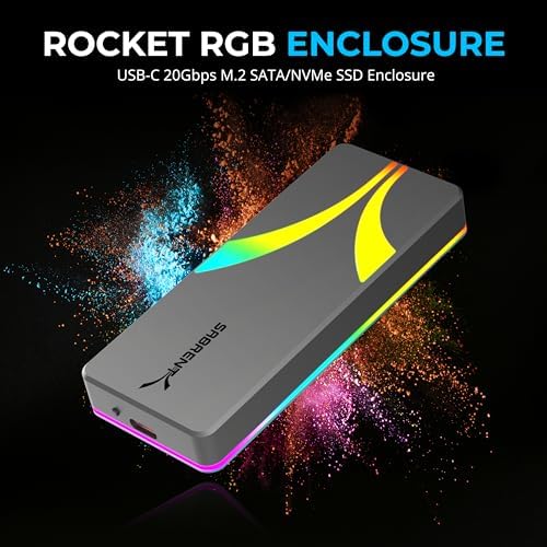 SABRENT USB-C M.2 2230 NVMe SSD Enclosure – Achieve 10 Gbps Transfer Speeds with UASP & Trim Support for Seamless Data Management on Windows, mac OS & Linux – Compact, High-Performance Storage Solution for Tech Professionals and Enthusiasts