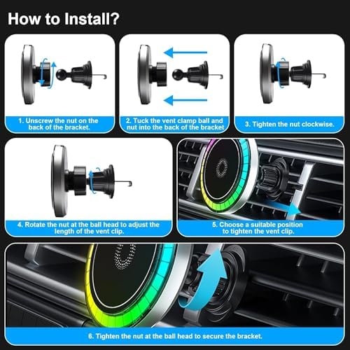 Revolutionary Magnetic Phone Car Mount with Integrated Wireless Charger – 18 W Fast Charging Air Vent Holder for i Phone and Smartphones, 360° Rotatable Design for Optimal Viewing and Enhanced Safety on the Road