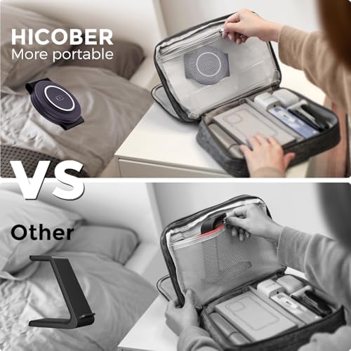 Hicober 3-in-1 Magnetic Wireless Charging Station for i Phone 15, Apple Watch, and Air Pods – Ultra-Fast 18 W Portable Travel Charger with Foldable Design for i Phone 16, 14, 13, 12 Pro/Max/Plus – Optimal Compatibility and Sleek Aesthetics for Effortless Charging Experience