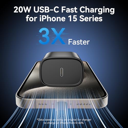 Experience Rapid Power Revitalization with the 20 W USB-C Fast Charger for i Phone 15 Pro Max – Complete with 6.6 FT Robust Cable for Ultimate Flexibility and Compatibility with i Pad Pro – Your Ideal On-the-Go Charging Solution with Enhanced Safety Features and Efficient Energy Delivery.
