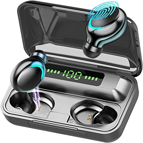 Experience Superior Sound with TWS Wireless F9-5 Bluetooth 5.1 Earbuds – Hi-Fi Stereo, Noise-Cancelling, Touch Control, and Waterproof Design, Complete with Compact Charging Case for On-the-Go Convenience in Sleek Black Finish
