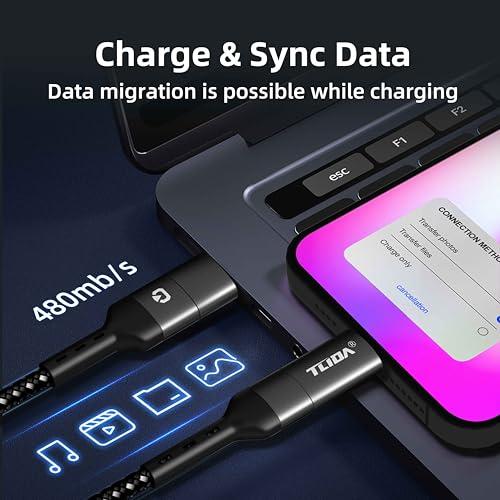 USB C for iPhone Cable, 66W 4 in 1 Charging Cable 4.4FT, Chubby USB A/C to C/liging with Light for iPhone 16e 16 15 14 Pro/MacBook/iPad/Samsung S25/Switch 2, Multi Chargers for All Devices – Enhanced Compatibility and Speed