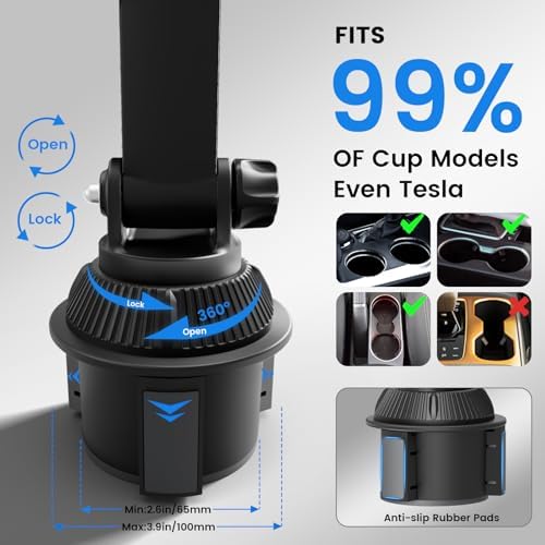 OHLPRO for MagSafe Cup Holder Car Mount Charger for iPhone 16, 15W Fast Charging Magnetic Cupholder Phone Mount, Compatible with iPhone 15 14 13 12 Series, for Kids Road Trip Essentials, Black – Enhanced Compatibility and Speed