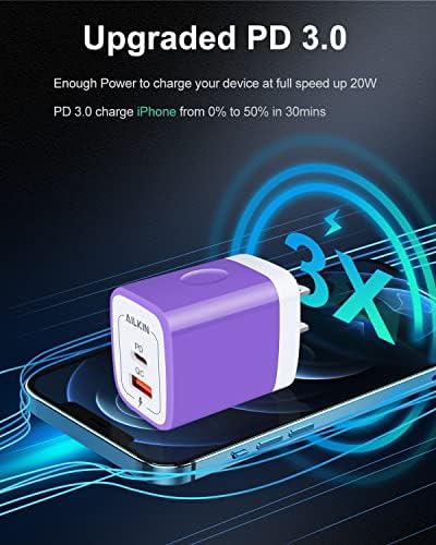 20 W Dual-Port USB-C Wall Charger – Fast Charging Power Adapter for i Phone, Samsung Galaxy, Google Pixel, and More – Compact & Reliable Power Delivery for Simultaneous Device Charging – Essential Tech Accessory for Home & Travel