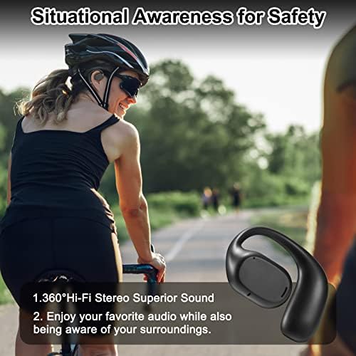 Experience Boundless Freedom with VG333 Open-Ear Bluetooth Headphones: Ultra-Thin Silicone Ear Hooks for Ultimate Comfort, 70-Hour Playtime, and Immersive Bass – Ideal for Active Lifestyles with Touch Control and Next-Gen Bluetooth 5.3 Connectivity