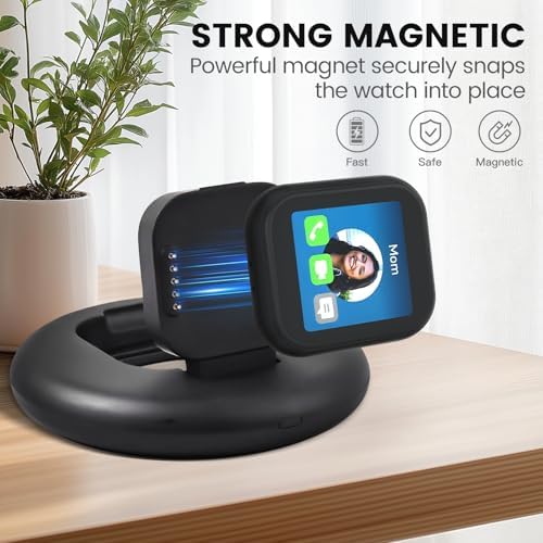 Portable Foldable Magnetic Charger for Sync UP Kids Watch 2 – Rapid Charging Stand with 3.3 Feet Cord – Sleek Black Design Perfect for Travel – Essential Accessory for Active Families – Effortless Power Solution for Smartwatch Users – Exclusively Compatible with Sync UP Kids Watch 2, Not Suitable for Sync UP Watch 1 – Lightweight & Durable for Everyday Use – Keeps Your Child’s Smartwatch Charged and Ready for Action