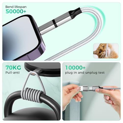 16 FT 4-in-1 USB C Charging Cable – Fast 60 W Lightning, Type C & USB A Compatibility for i Phone 15/14/13/12, Mac Book, i Pad & Samsung – Ultimate Versatile Charging & Data Transfer Solution for On-the-Go Power Users