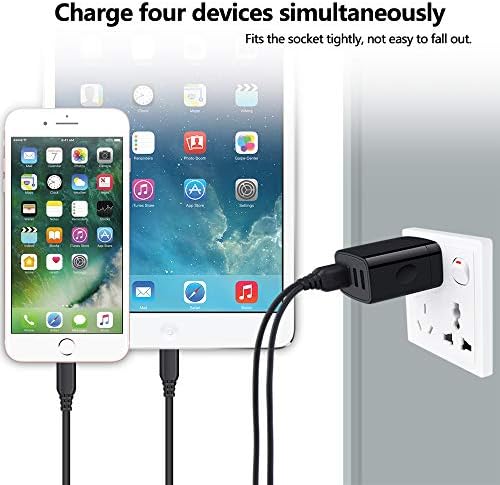 Ultra-Fast Multi-Port USB Charger for i Phone 16 & Samsung Galaxy – 4.8 A Power Adapter Wall Plug for Rapid Device Charging – Compact Cube Design with Enhanced Safety Features for Home & Travel Use
