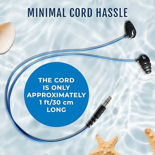 Revolutionize Your Workout with H2 O Audio Surge S+ Waterproof Sport Earbuds – IPX8 Rated, In-Ear Noise Cancelling Design for Athletes – Sweatproof, Short Cord for Unmatched Comfort in Swimming, Running, and Cycling – Compatible with i Pods and MP3 Players for Ultimate Versatility