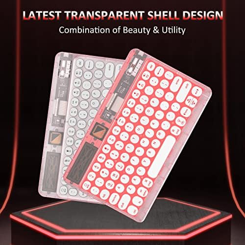 Ultra-Slim Universal Wireless Bluetooth Keyboard for i Pad, i Phone & Tablets – Multi-Device, Backlit Mini Design with 7-Color Options, Rechargeable & Portable for On-the-Go Efficiency
