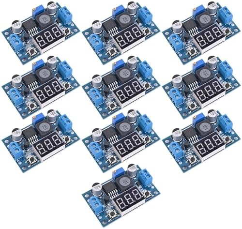 Versatile LM2596 Adjustable Buck Converter Module with Integrated LED Voltmeter – High-Efficiency DC-DC Power Supply for Precise Voltage Regulation from 4 V to 40 V, Outputs from 1.25 V to 37 V – Bulk Set of 6 for Enhanced Project Flexibility and Convenience
