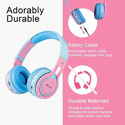 Vibrant Contixo KB-2600 Kids Bluetooth Headphones – Safe 85 d B Volume Limiting Over-Ear Design with Built-in Mic, FM Radio & Micro SD Slot – Portable Foldable Fun in Eye-Catching Green & Orange for Ultimate Audio Adventure