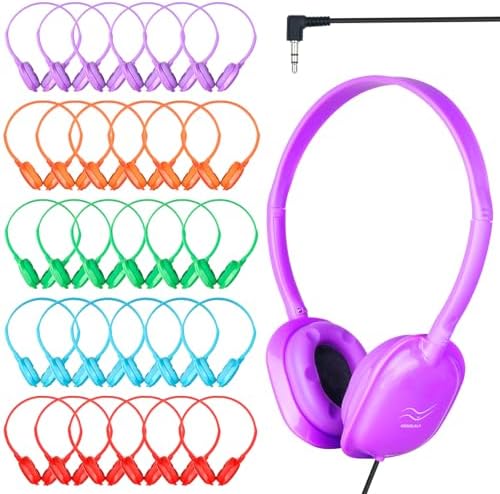 Transform Your Classroom with 15-Pack Multi-Color Over-Ear Headphones for Kids – Durable, Comfortable, and Device-Compatible Earphones for Engaging Learning Experiences and Collaborative Activities, Ideal for Students of All Ages