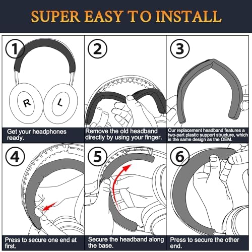 SOULWIT Premium Headband Pad Replacement Kit for Bose Quiet Comfort Ultra Wireless Headphones – Effortless DIY Upgrade in Stylish White Smoke – Unmatched Comfort & Longevity for Enhanced Audio Experience