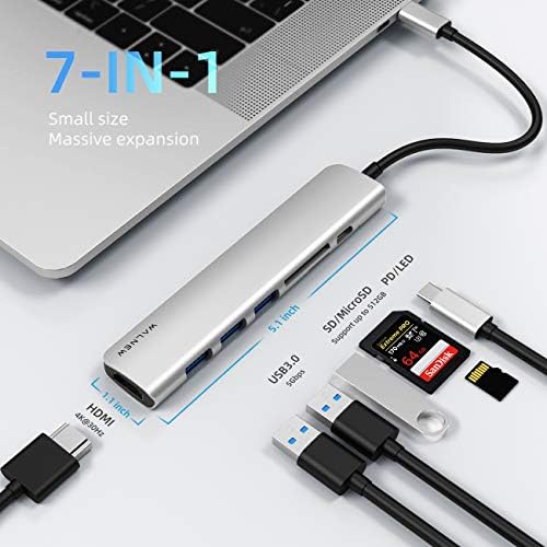Transform Your Connectivity with the WALNEW 7-in-1 USB C Hub – 4 K HDMI Adapter, 100 W Power Delivery, and High-Speed Data Ports for Mac Book Pro, i Pad 10, Dell XPS & More – Ultimate Multiport Solution for Professionals and Creatives!