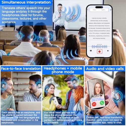 Transform Your Communication with AI Translation Earbuds – Advanced 3-in-1 Bluetooth Headphones for Effortless Multilingual Conversations, Supporting 144 Languages and Accents – Perfect for Travel, Business Meetings, and Language Learning – Stylish Pink Design for Enhanced Connectivity and Comfort