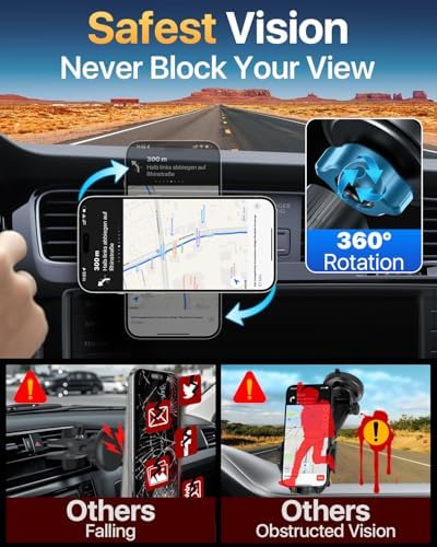 Elevate Your Driving Experience with the 2025 Military-Grade Magnetic Car Mount Vent – Ultimate Stability for Mag Safe and Android Devices, Featuring Upgraded Strongest Magnet & Metal Hook Design, Non-Charging, Black Finish, Certified Safety & Patented Technology for Unmatched Convenience and Durability.