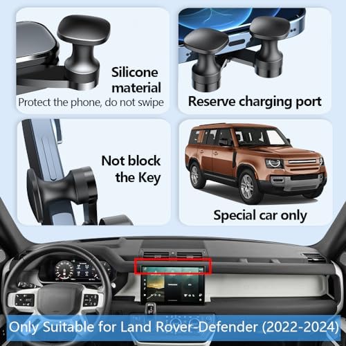 Transform Your Land Rover Defender with a Premium 360-Degree Rotation Car Phone Holder – Custom Fit for 2022-2025 Models, Boosting Safety with Enhanced Stability and Effortless Interior Integration for Hands-Free Navigation and Communication