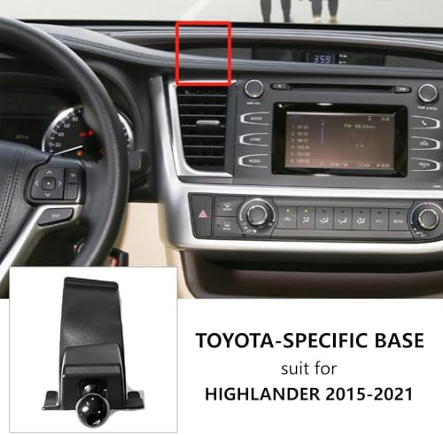 Elevate Your Drive with the UDIWOK Highlander Car Mount – Custom Mobile Phone Holder for Toyota Highlander (2015-2021) with Quick-Release Feature and 360-Degree Rotation, Perfect for Hands-Free Navigation and Calls, Durable Design for Long-Lasting Use