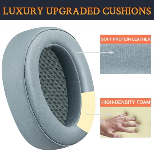 Premium SOULWIT Replacement Earpads for Sony WH-H900 N & MDR 100 ABN – Noise Isolation Foam Cushions in Vibrant Green for Enhanced Audio Experience and Comfort – Perfect Fit Over-Ear Headphone Accessories with Quick Installation for Long Listening Sessions