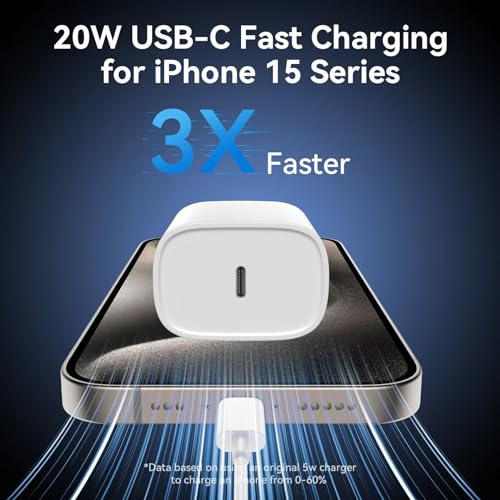 Experience Rapid Power Revitalization with the 20 W USB-C Fast Charger for i Phone 15 Pro Max – Complete with 6.6 FT Robust Cable for Ultimate Flexibility and Compatibility with i Pad Pro – Your Ideal On-the-Go Charging Solution with Enhanced Safety Features and Efficient Energy Delivery.