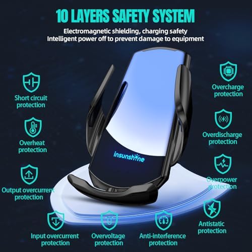Max 15 W Fast Wireless Car Charger with Auto-Clamping Phone Holder – Qi-Certified Mount for i Phone 16/15/14/13/12 Pro Max & Samsung Galaxy S24/S23/S22/S21/S20/Note20 – Sleek Silver Design for Secure, Hands-Free Charging