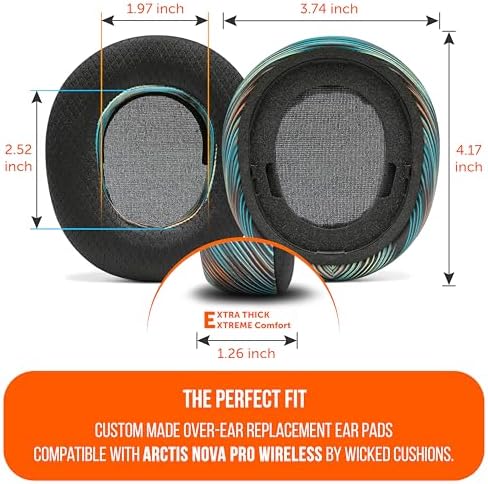 Experience Ultimate Comfort with WC Freeze Nova Pro Wireless Cooling Gel Earpads for Arctis Nova Pro – Exclusive 90’s Black Design, Enhanced Durability & Sound Isolation, Tailored Fit for Gamers Seeking Maximum Performance and Prolonged Play Sessions